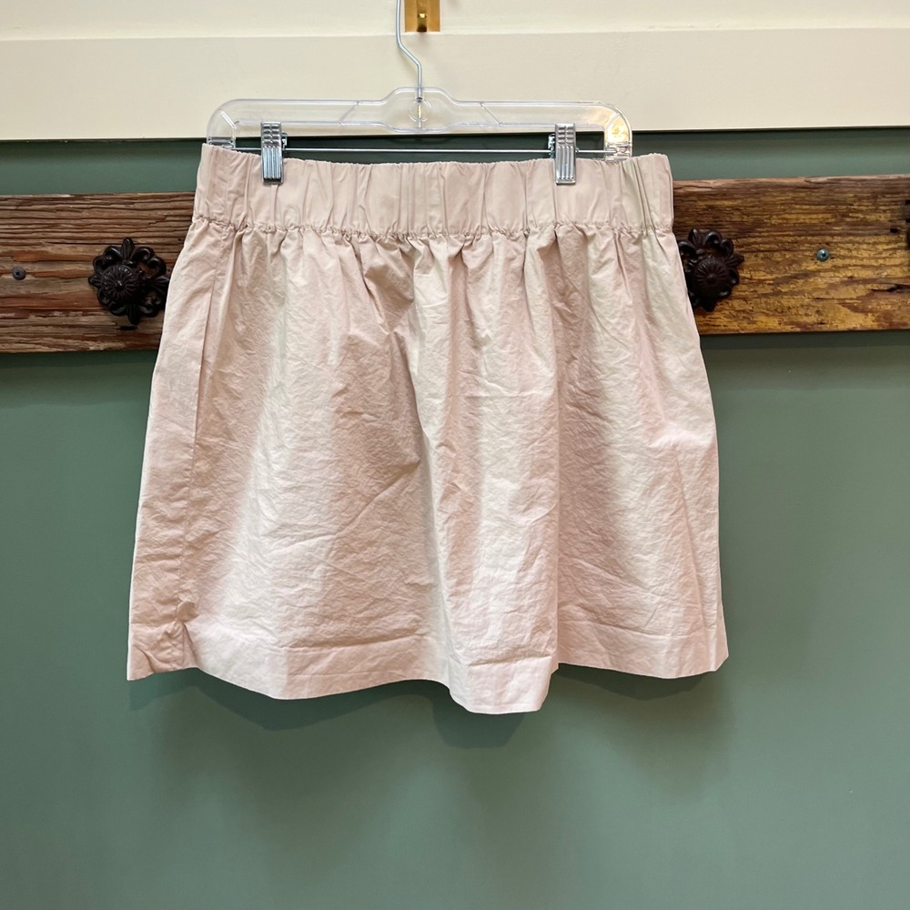 J.Crew Women Beige Cotton Elastic Waist Mini Skirt Size 10 Style 24504 Sand
